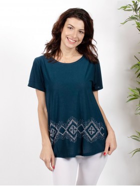 Rhinestone Short-Sleeved T-shirt